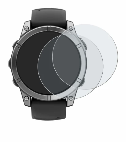 Imagen del dispositivo Garmin Fenix E con una amplia variedad de protectores de pantalla.