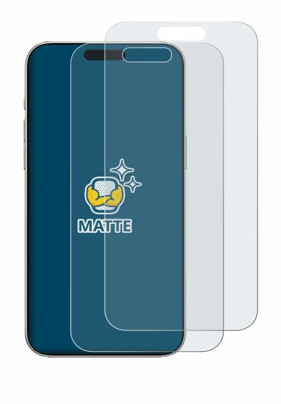 Imagen del dispositivo Apple iPhone 16 con una amplia variedad de protectores de pantalla.