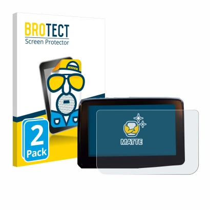 Parte frontal de un envase de producto con el logotipo de la marca BROTECT. Al lado se muestra el dispositivo Mazda 2 BJ 2024 