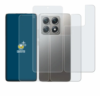 Imagen del dispositivo Xiaomi 14T (Frontal+Trasero) con una amplia variedad de protectores de pantalla.