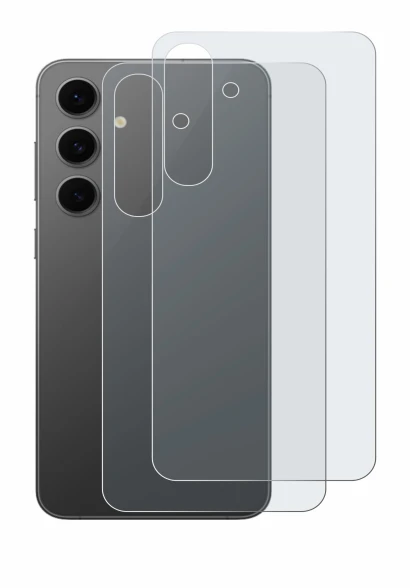 Imagen del dispositivo Samsung Galaxy S24 FE (Trasero) con una amplia variedad de protectores de pantalla.