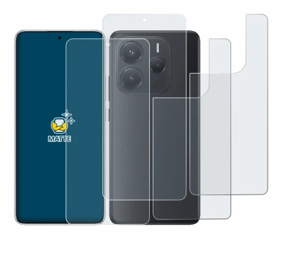 Imagen del dispositivo Xiaomi Redmi Note 14 (Frontal+Trasero) con una amplia variedad de protectores de pantalla.