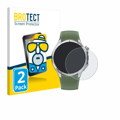 Parte frontal de un envase de producto con el logotipo de la marca BROTECT. Al lado se muestra el dispositivo OnePlus Watch 3 