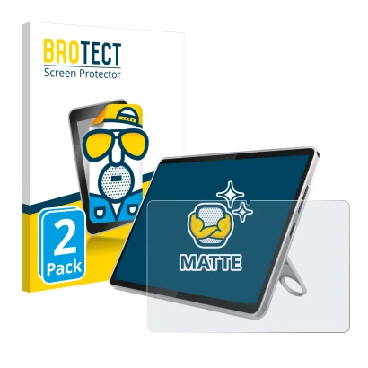 Parte frontal de un envase de producto con el logotipo de la marca BROTECT. Al lado se muestra el dispositivo Lenovo Tab 10.1"