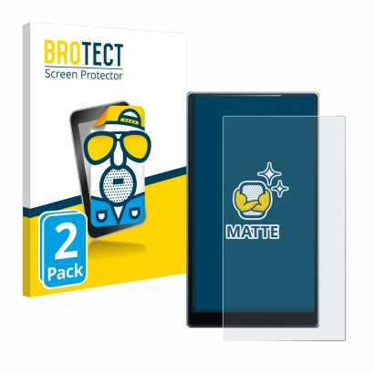 Parte frontal de un envase de producto con el logotipo de la marca BROTECT. Al lado se muestra el dispositivo FiiO JM21 con su