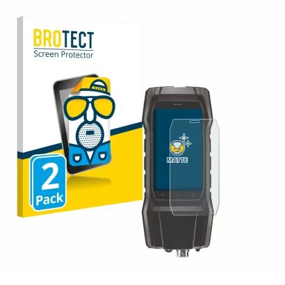 Parte frontal de un envase de producto con el logotipo de la marca BROTECT. Al lado se muestra el dispositivo Testo 300 con su