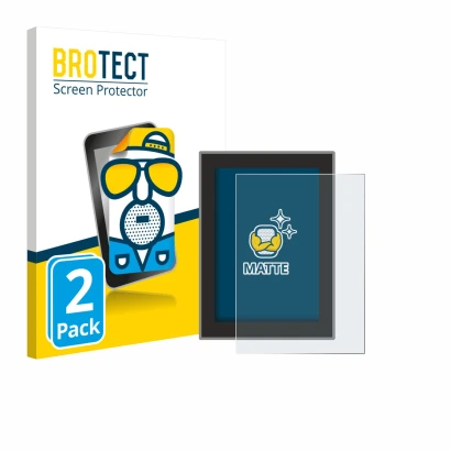 Parte frontal de un envase de producto con el logotipo de la marca BROTECT. Al lado se muestra el dispositivo Volvo S90 (2018–