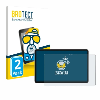 Parte frontal de un envase de producto con el logotipo de la marca BROTECT. Al lado se muestra el dispositivo Honor Pad X9a co