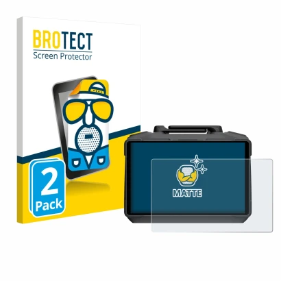 Parte frontal de un envase de producto con el logotipo de la marca BROTECT. Al lado se muestra el dispositivo DJI RC Pro 2 con