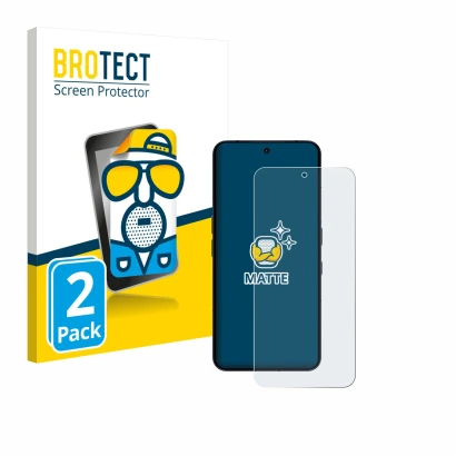 Parte frontal de un envase de producto con el logotipo de la marca BROTECT. Al lado se muestra el dispositivo Nothing Phone (3