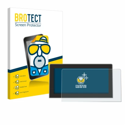 Parte frontal de un envase de producto con el logotipo de la marca BROTECT. Al lado se muestra el dispositivo Volkswagen Tigua