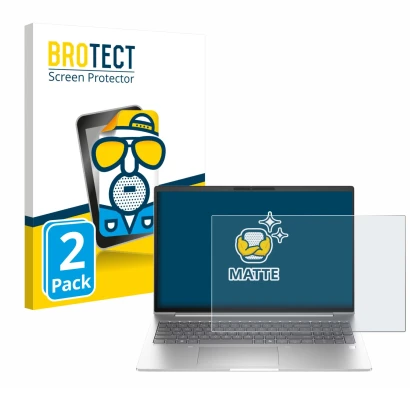 Parte frontal de un envase de producto con el logotipo de la marca BROTECT. Al lado se muestra el dispositivo HP EliteBook 6 G