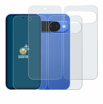 Imagen del dispositivo Google Pixel 10 (Frontal+Trasero) con una amplia variedad de protectores de pantalla.