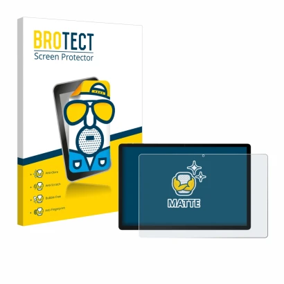 Parte frontal de un envase de producto con el logotipo de la marca BROTECT. Al lado se muestra el dispositivo Doogee U13 con s