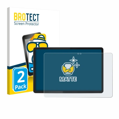 Parte frontal de un envase de producto con el logotipo de la marca BROTECT. Al lado se muestra el dispositivo Lenovo Idea Tab 