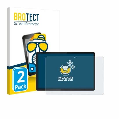 Parte frontal de un envase de producto con el logotipo de la marca BROTECT. Al lado se muestra el dispositivo Lenovo Idea Tab 