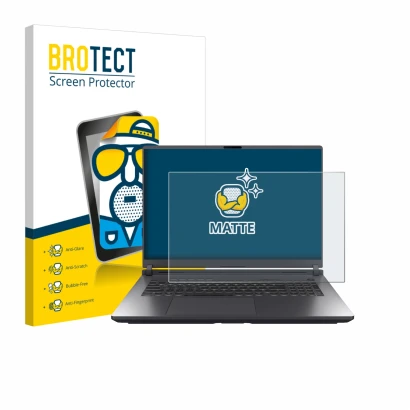 Parte frontal de un envase de producto con el logotipo de la marca BROTECT. Al lado se muestra el dispositivo ASUS ROG Strix G