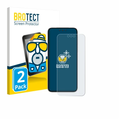 Parte frontal de un envase de producto con el logotipo de la marca BROTECT. Al lado se muestra el dispositivo Huawei Mate 80 c