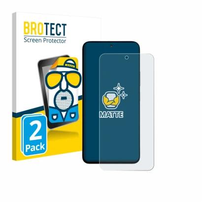 Parte frontal de un envase de producto con el logotipo de la marca BROTECT. Al lado se muestra el dispositivo Xiaomi Poco M7 P