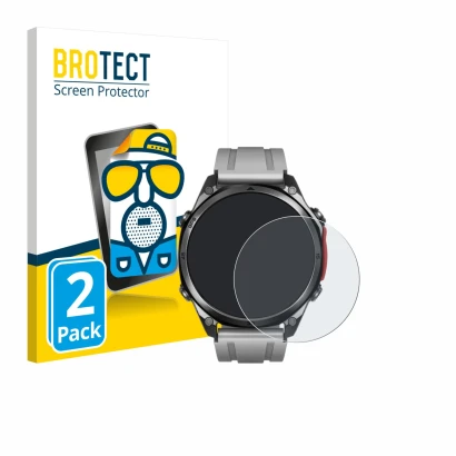 Parte frontal de un envase de producto con el logotipo de la marca BROTECT. Al lado se muestra el dispositivo Doogee Anywise W
