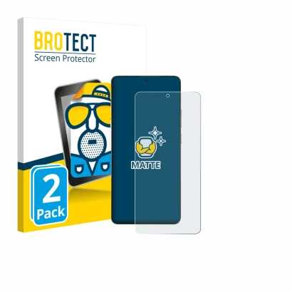 Parte frontal de un envase de producto con el logotipo de la marca BROTECT. Al lado se muestra el dispositivo Motorola Signatu