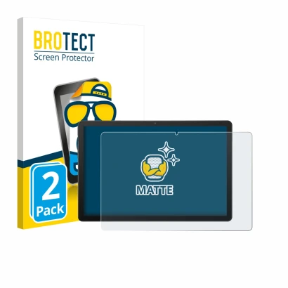 Parte frontal de un envase de producto con el logotipo de la marca BROTECT. Al lado se muestra el dispositivo Sunmi CPad 11