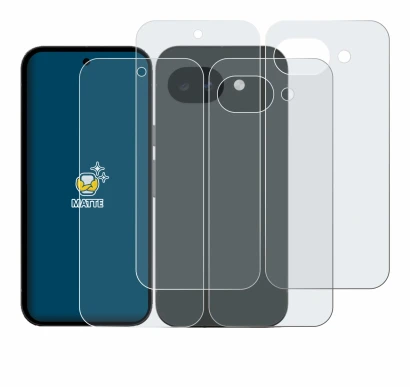 Imagen del dispositivo Google Pixel 10a (Frontal+Trasero) con una amplia variedad de protectores de pantalla.