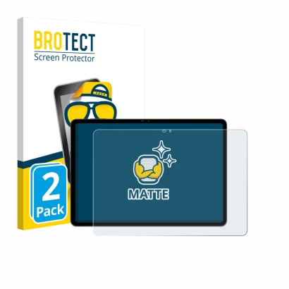 Parte frontal de un envase de producto con el logotipo de la marca BROTECT. Al lado se muestra el dispositivo Blackview MEGA 1