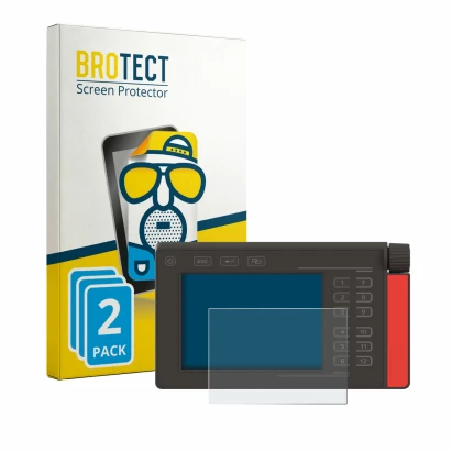 Parte frontal de un envase de producto con el logotipo de la marca BROTECT. Al lado se muestra el dispositivo Müller Elektroni