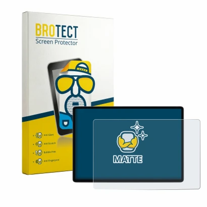 Parte frontal de un envase de producto con el logotipo de la marca BROTECT. Al lado se muestra el dispositivo Tesla Model 3 20