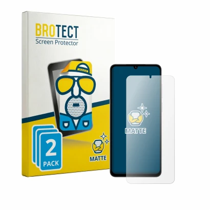 Parte frontal de un envase de producto con el logotipo de la marca BROTECT. Al lado se muestra el dispositivo Honor Play 70C c