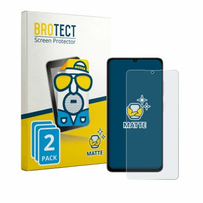 Parte frontal de un envase de producto con el logotipo de la marca BROTECT. Al lado se muestra el dispositivo Lava Bold N2 Pro