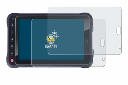 Imagen del dispositivo Hugerock X72 con una amplia variedad de protectores de pantalla.
