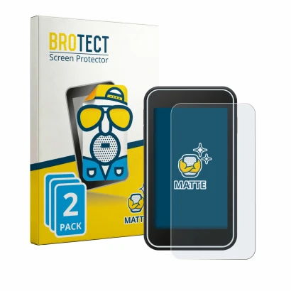 Parte frontal de un envase de producto con el logotipo de la marca BROTECT. Al lado se muestra el dispositivo Shot Scope H50 c