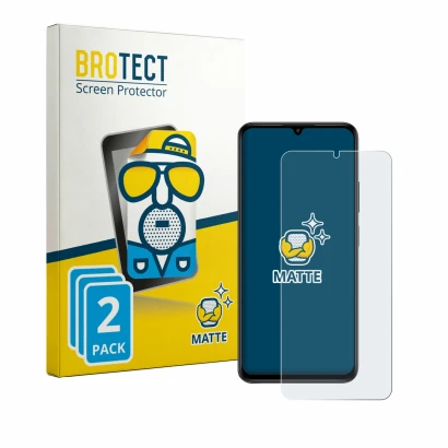 Parte frontal de un envase de producto con el logotipo de la marca BROTECT. Al lado se muestra el dispositivo Lava Bold N2 con