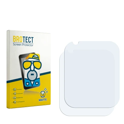 Parte frontal de un envase de producto con el logotipo de la marca BROTECT. Al lado está el protector de pantalla correspondie
