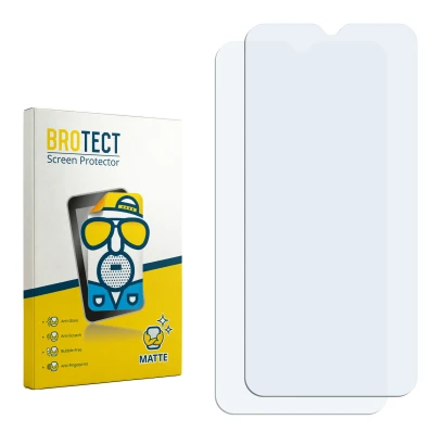 Parte frontal de un envase de producto con el logotipo de la marca BROTECT. Al lado está el protector de pantalla correspondie