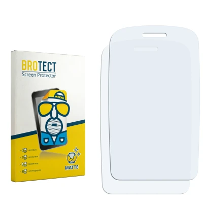 Parte frontal de un envase de producto con el logotipo de la marca BROTECT. Al lado está el protector de pantalla correspondie