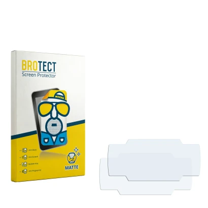 Parte frontal de un envase de producto con el logotipo de la marca BROTECT. Al lado está el protector de pantalla correspondie