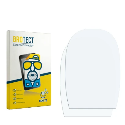 Parte frontal de un envase de producto con el logotipo de la marca BROTECT. Al lado está el protector de pantalla correspondie