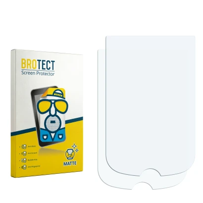 Parte frontal de un envase de producto con el logotipo de la marca BROTECT. Al lado está el protector de pantalla correspondie
