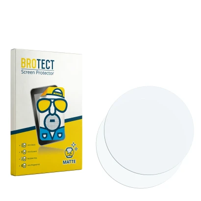 Parte frontal de un envase de producto con el logotipo de la marca BROTECT. Al lado está el protector de pantalla correspondie