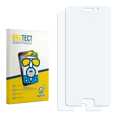 Parte frontal de un envase de producto con el logotipo de la marca BROTECT. Al lado está el protector de pantalla correspondie