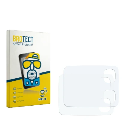 Parte frontal de un envase de producto con el logotipo de la marca BROTECT. Al lado está el protector de pantalla correspondie
