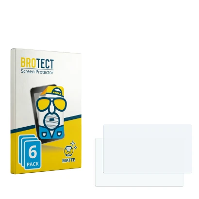 Parte frontal de un envase de producto con el logotipo de la marca BROTECT. Al lado está el protector de pantalla correspondie
