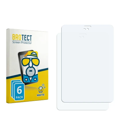 Parte frontal de un envase de producto con el logotipo de la marca BROTECT. Al lado está el protector de pantalla correspondie
