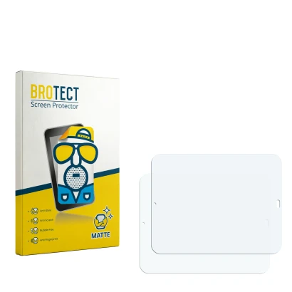 Parte frontal de un envase de producto con el logotipo de la marca BROTECT. Al lado está el protector de pantalla correspondie