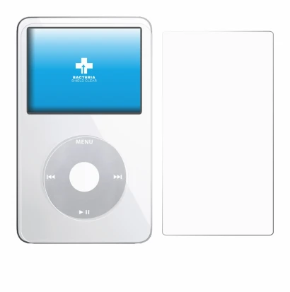 Imagen del dispositivo Apple iPod Classic Video (Frontal+Trasero) con una amplia variedad de protectores de pantalla.