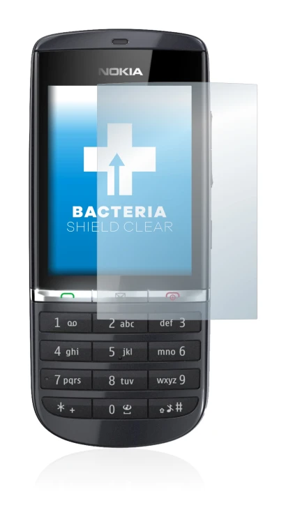 Imagen del dispositivo Nokia Asha 300 con una amplia variedad de protectores de pantalla.