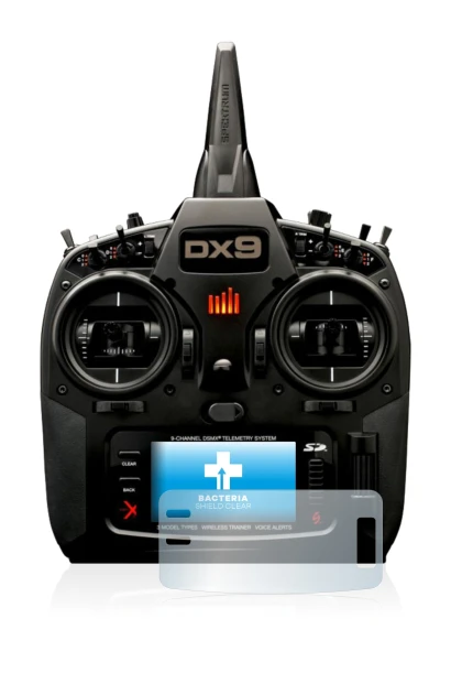 Imagen del dispositivo Spektrum DX9 con una amplia variedad de protectores de pantalla.